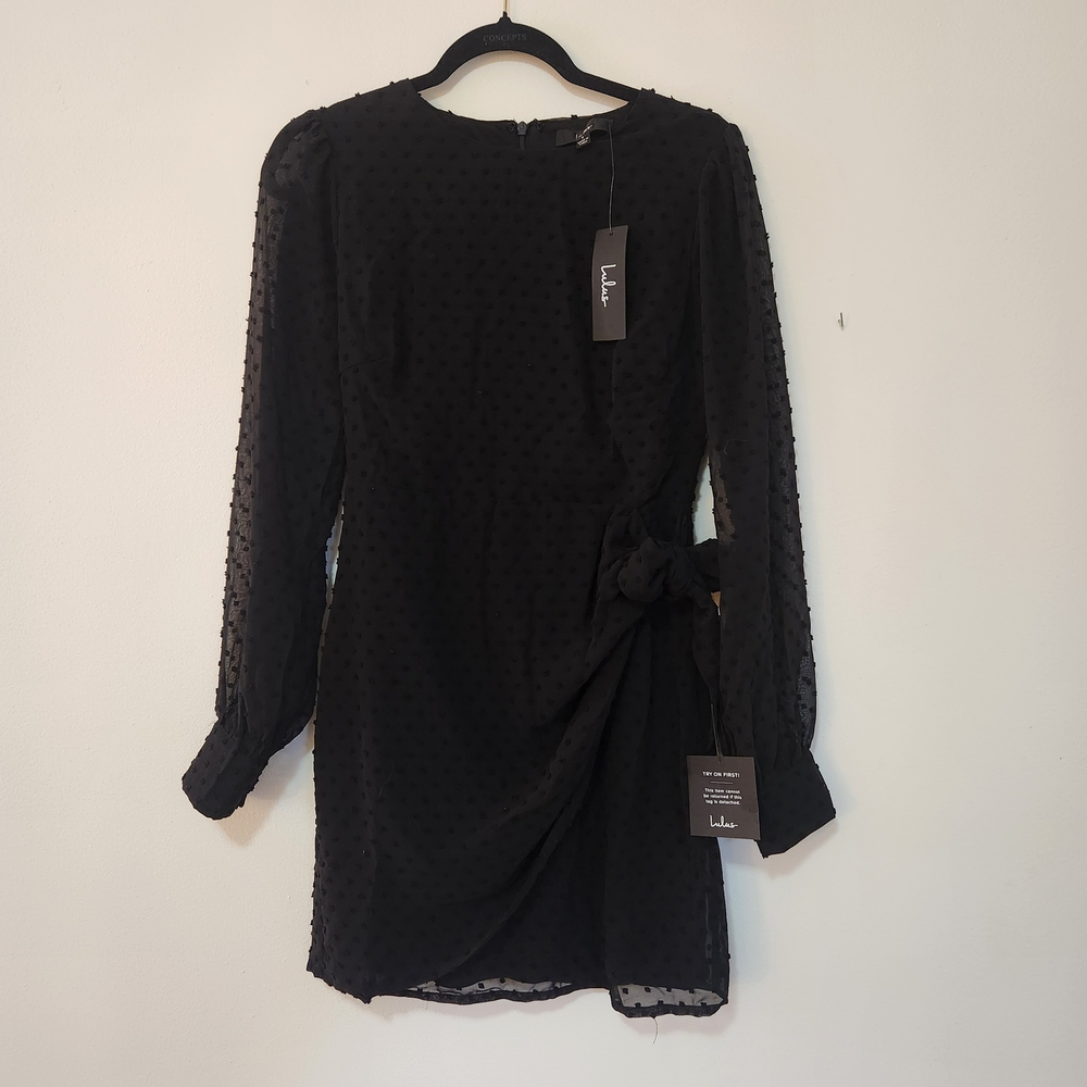 Lulu's Black Textured Women's Dress